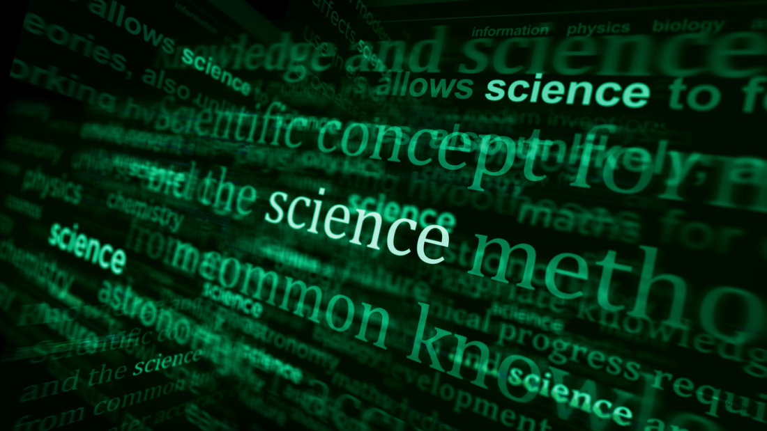 Headline news across international media with Science, education and innovation. Abstract concept of news titles on noise displays. TV glitch effect 3d illustration.